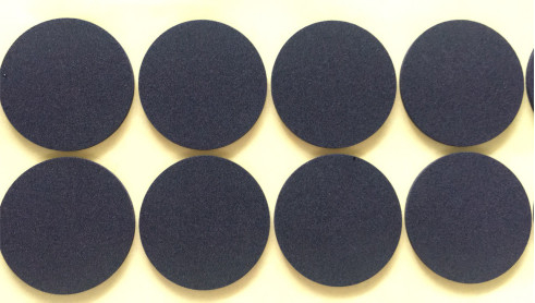 EVA Foam Diameter faite sur commande noire ronde D80*1.5mm 60 degrés dur autour du coussin